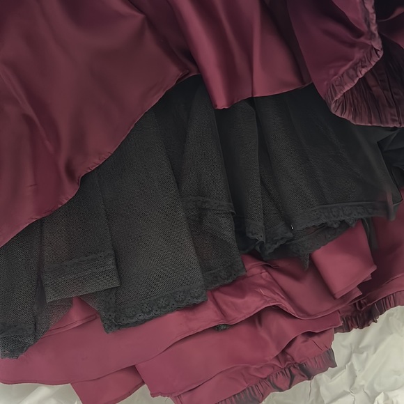 Pronovias Barcelona Dark Purple / Burgundy one shoulder long dress - Picture 9 of 13